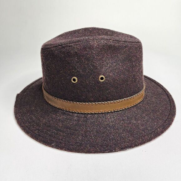Stetson Brown Wool Blend Fedora Hat Brown Size Medium - Picture 5 of 8